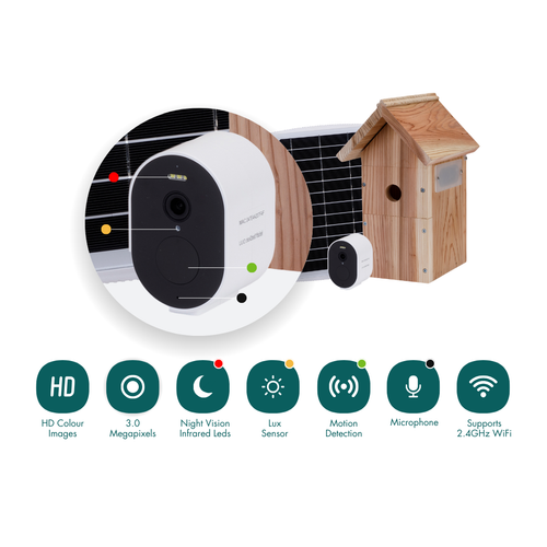 Nestera Nestkast Wifi Camera Met Zonnepaneel - Broeden - 22x19x34 cm Donker Hout - Vogelhuis - Pets Place Nestera Nestkast Wifi Camera Met Zonnepaneel - Broeden - 22x19x34 cm Donker Hout - Vogelhuis - Pets Place